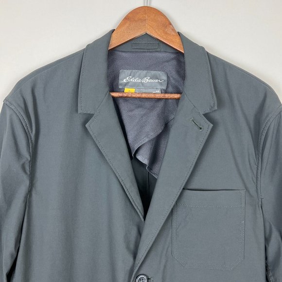 Eddie Bauer Travex Blazer Mens 44 Gray 3-Button Sport Coat Nylon Stretch Travel - Picture 2 of 14
